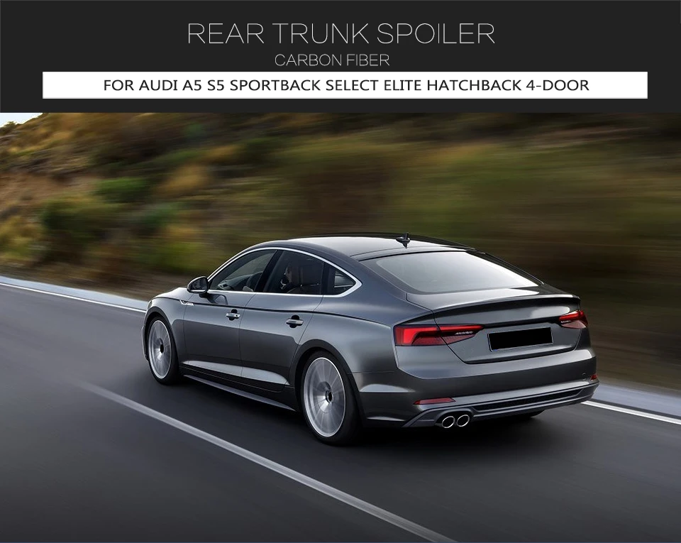 Задний спойлер багажника из углеродного волокна для Audi A5 S5 Sportback хэтчбек 4 двери не седан Стайлинг автомобиля 3 шт