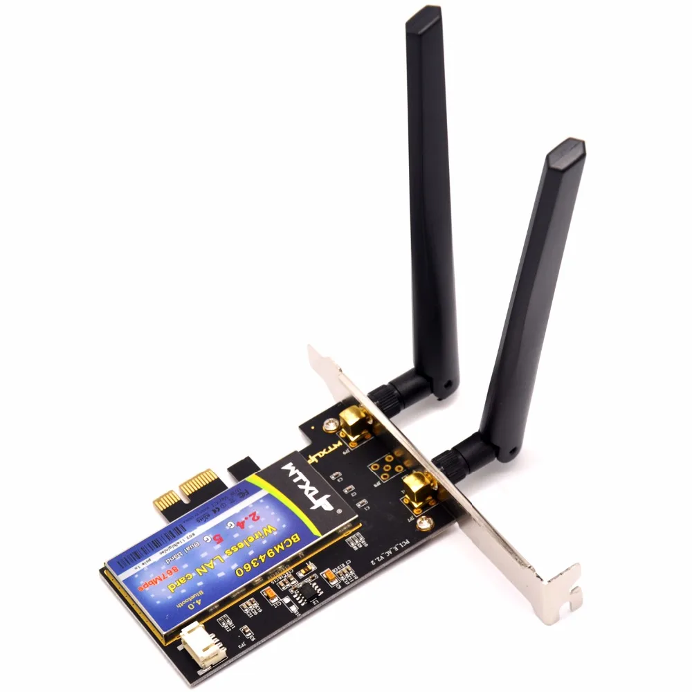 WTXUP для Broadcom BCM94360CS2 1200 Мбит/с 802.11ac PCI-E беспроводной WiFi адаптер WLAN карта Bluetooth 4,0 для MAC Hackintosh Windows