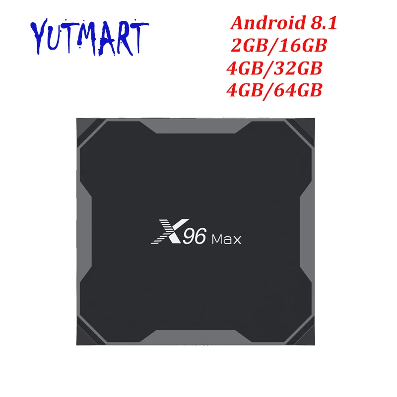 

Android TV Box X96 MAX Smart Set Top Box Android 8.1 2G16G/4G32G/4G64G Amlogic S905X2 Quad Core 4k H.265 60fps Smart TV box