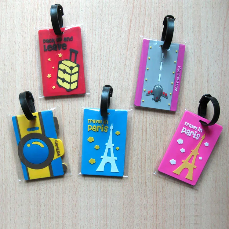 BXJZHTLRZK Travel equipment cute cartoon luggage tag PVC soft rubber bag running Lee boarding pass creative travel luggage tag