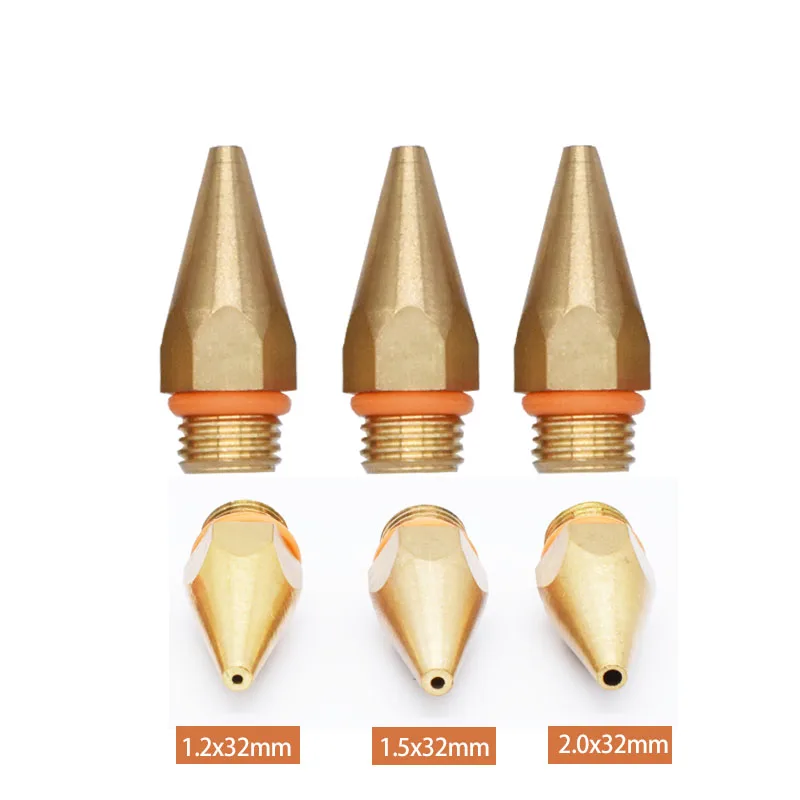 3 шт./лот 1.2x32mm1.5x32mm2.0x32mm горячего расплава клеевой пистолет сопла маленькая диафрагма сменные насадки клеевой пистолет аксессуары