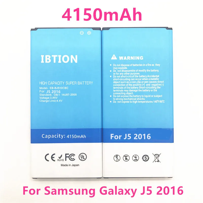 

IBTION 4150mAh EB-BJ510CBC for Samsung Galaxy J5 2016 Edition battery j5109 j5108 J510 battery