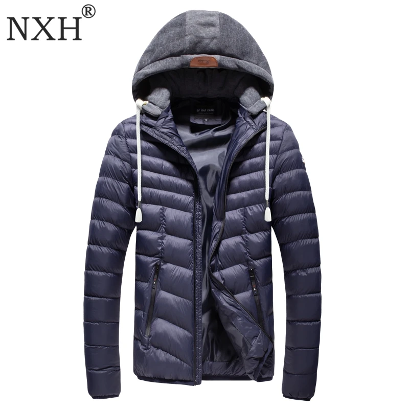 

NXH 2018 Winter Men's jackets removable Warm coats Windbreaker out wear Zipper innerbag Hooded Solid 5 colors