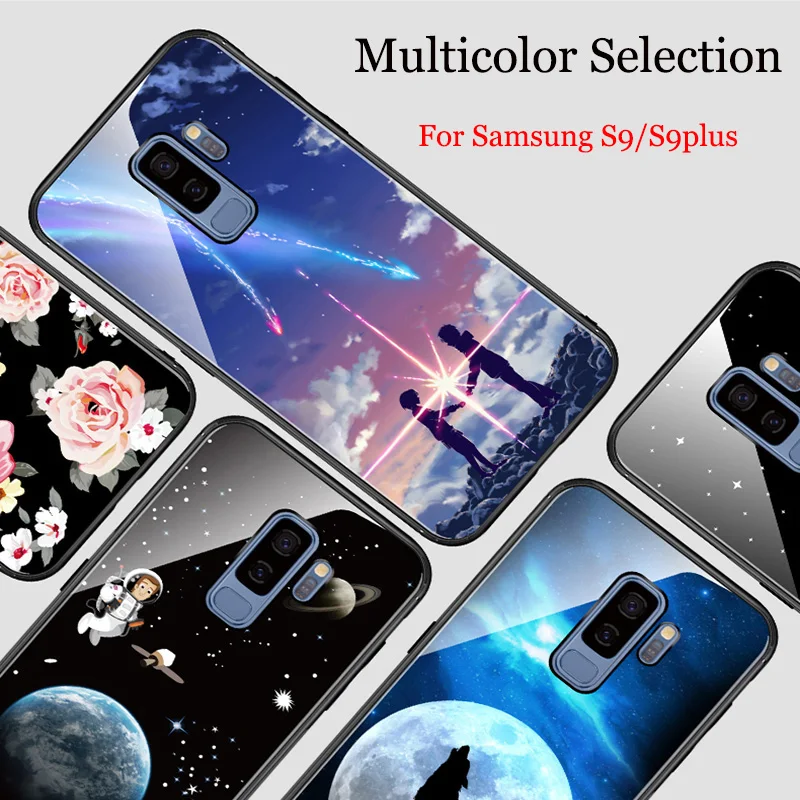 Новинка чехол для Samsung galaxy S9 S9plus + задняя крышка из закаленного стекла S 9 plus G9600 G9650