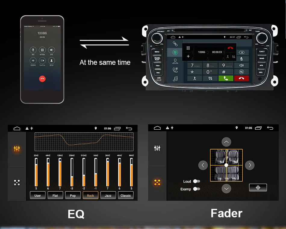 Clearance Eunavi 2 Din 7" Android 8.1 Car DVD Player Radio Online Maps GPS Navigation WIFI for Ford focus II Galaxy Transit Tourneo Mondeo 7