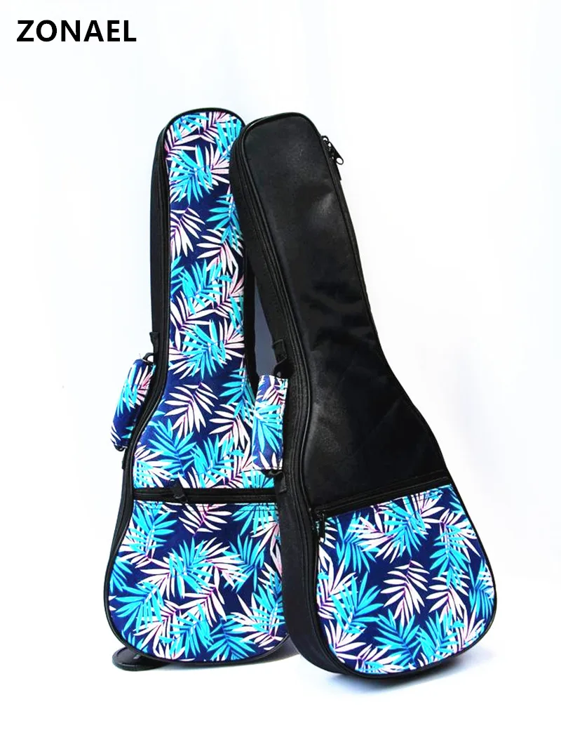 

ZONAEL 21 23 26 Inch Double Strap Hand Folk Canvas Ukulele Carry Bag Guitar Parts Accessories Cotton Padded Case For Ukulele