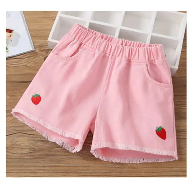 Summer Kids Short Denim Shorts For Girls Fashion Girl Short Princess Jeans Children Pants Girls Shorts Flower Girls Clothes