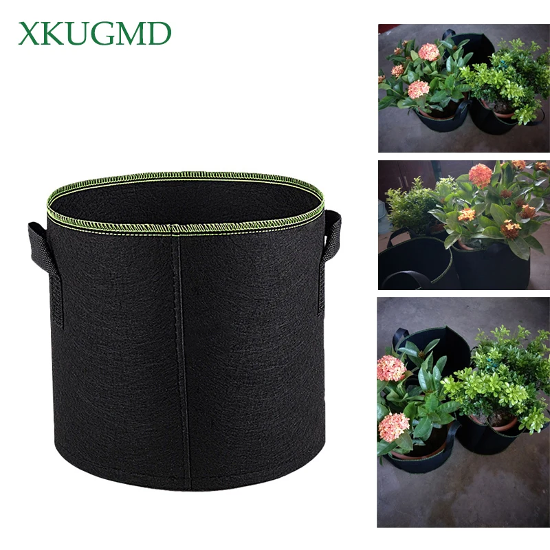 2/3/5/7/10 Gallon Gardening Grow Bag Non Woven Aeration Containers Tree  Planting Round Nursery Flowerpot Plant Pouch Fabric Pots - AliExpress