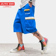 Aelfric Eden, мужские шорты Карго с карманами,, летние шорты для бега, с буквенным принтом, для фитнеса, тренировки, до колен, гарем, уличная одежда