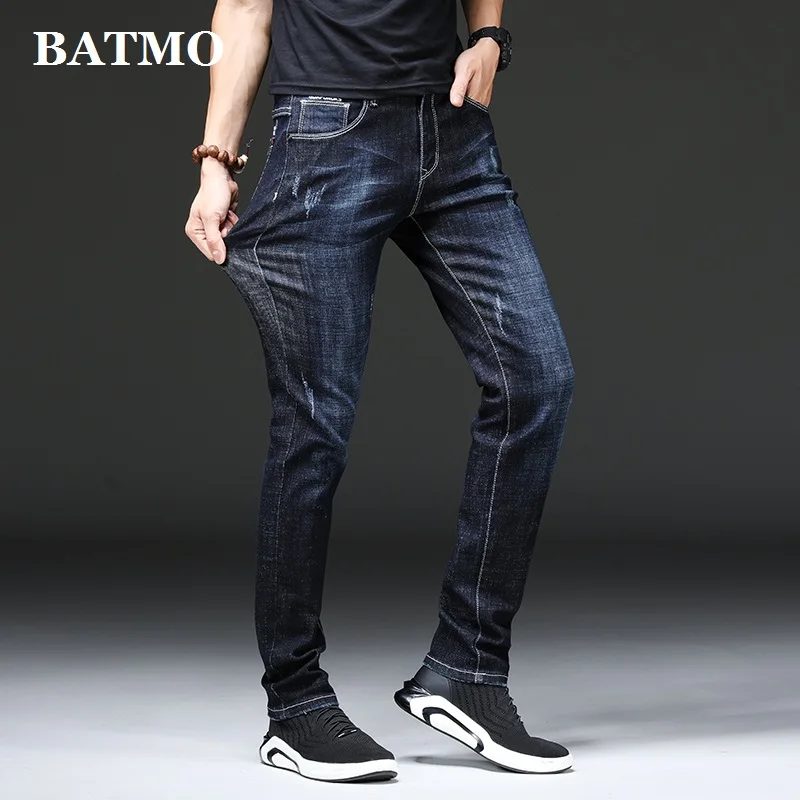 Batmo Новое поступление высококачественные повседневные обтягивающие эластичные джинсы мужские, мужские узкие брюки, обтягивающие мужские джинсы 1822