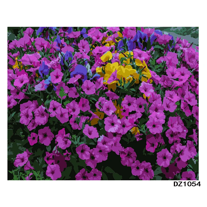 Blue flower sea.DIY Coloring Paint By number Tools picture Beautiful Painting Numbers Surprise Gift art supplies dropship | Дом и сад