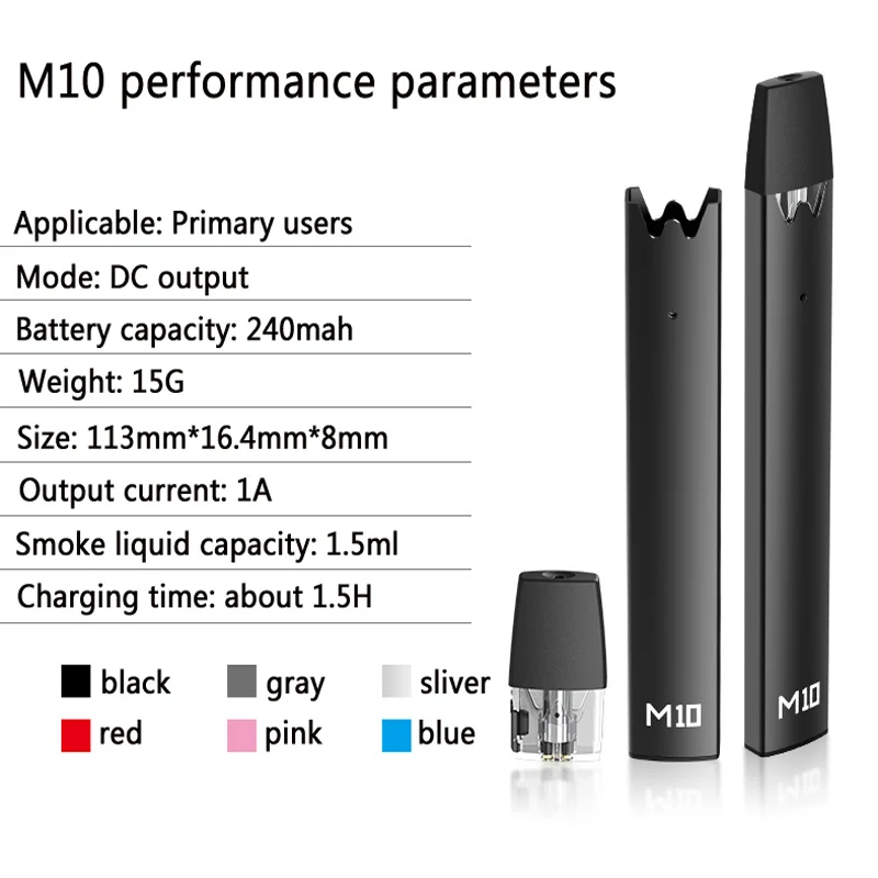 Электронная сигарета SUB TWO оригинальная M10 Mini 240 мАч с плоским дымом для сгорания