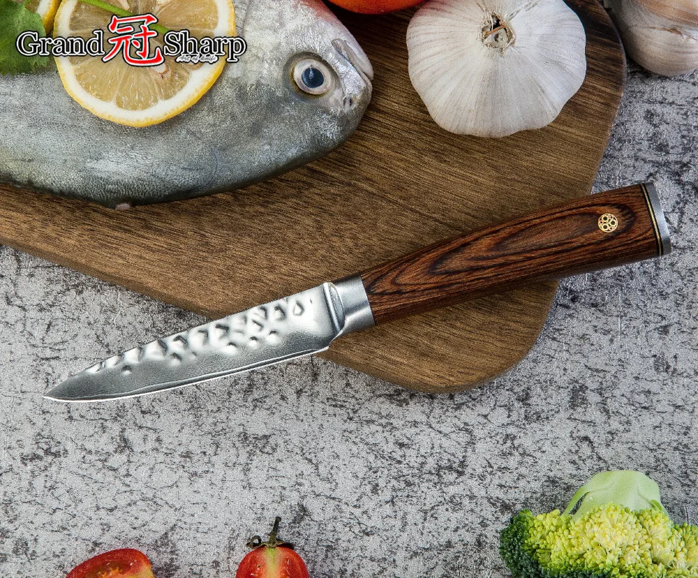 Кухонный нож GRANDSHARP из дамасской стали 3 5 дюйма для чистки овощей и фруктов vg10