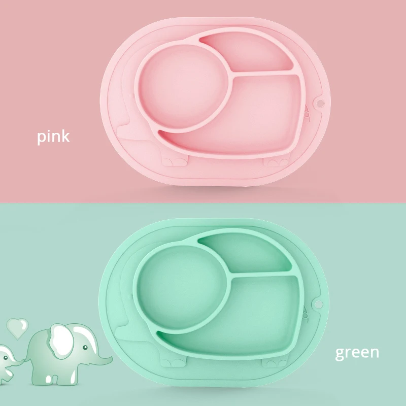 Elephant Silicone One-piece Plate Sucker Bowl Baby Dishes Children's Dishes Baby Food Baby Feeding Kids Plate Children's Plate