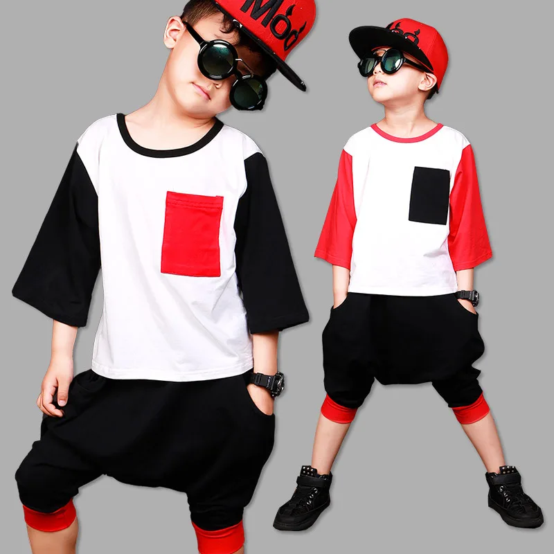 

2017 new children's dance dance wear suits for boys and girls, hip hop jazz, hip-hop, two children's set