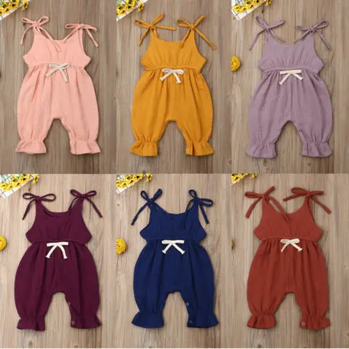 

Newborn Baby Girls Infant Strap Bodysuit Playsuit Outfit Clothes