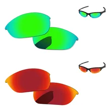 Огонь красный и Изумрудный зеленый 2 пары Поляризованные Сменные линзы для половины солнечные очки к куртке рамка UVA и UVB Защита