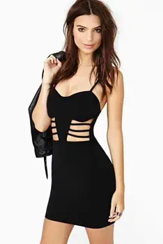 

Women Sexy 4 Colors Slip Waist Hollow Out Bodycon Rayon Bandage Dress Evening Party Dress