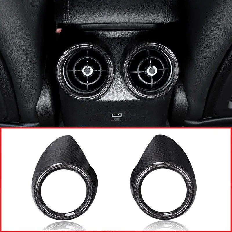 

For Alfa Romeo Giulia 2017-18 Carbon Fiber Car Rear Air Conditioning Vent Frame