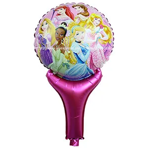 

wholesale 25pcs/lot 50*30cm double sides cartoon princess printed balloon cheering hand stick foil balloons