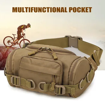 

Tactical Bag Multiple Pockets Zipper Open Outdoor Waist Bag with Adjustable Strap for Camping WHShopping