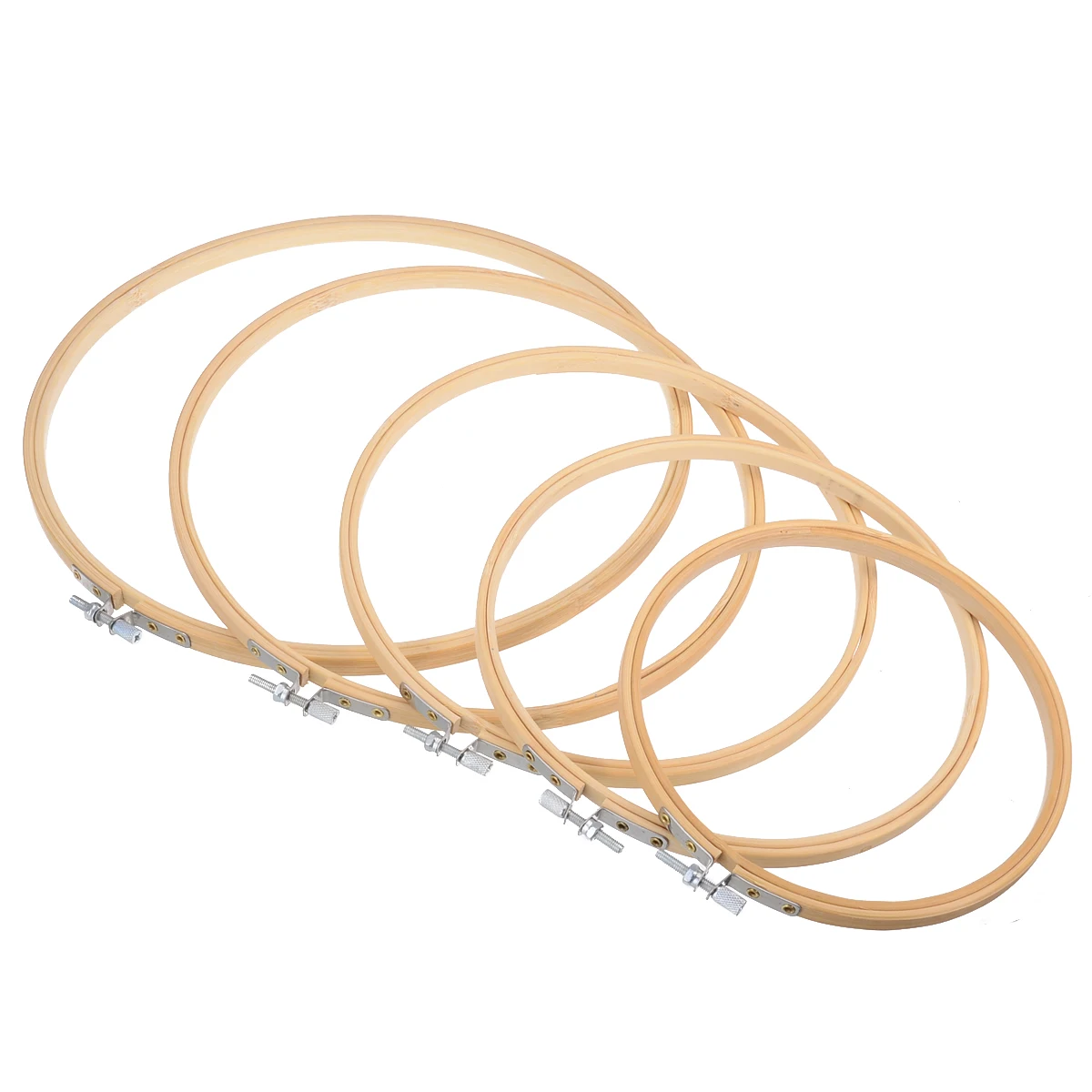 5pcs Durable Embroidery Hoop Set Bamboo Circle Cross Stitch Hoop Ring For DIY Sewing Tools Home Supplies 15/18/20/23/26cm