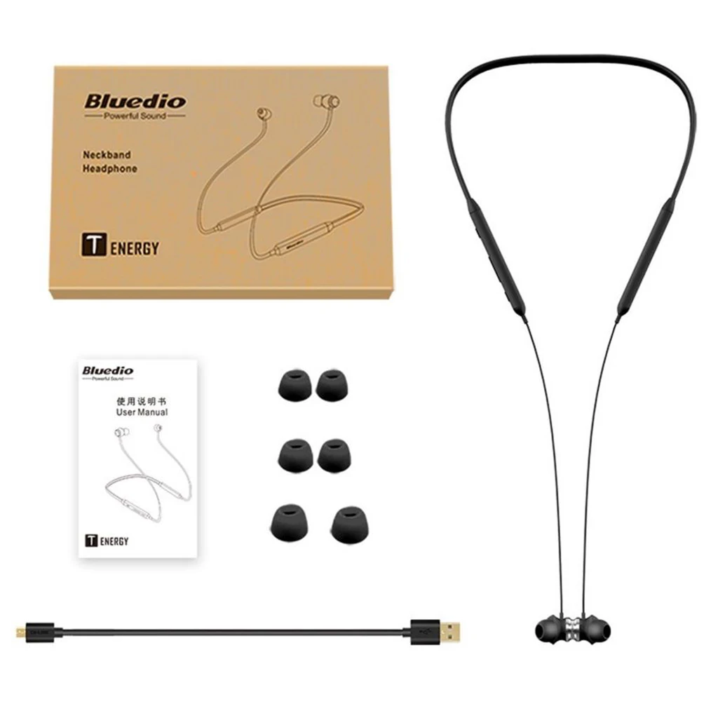 Bluedio Wireless Neckband Headphone Bluetooth V4.2 Sports headsets Black BT 4.2 wireless sports headphones