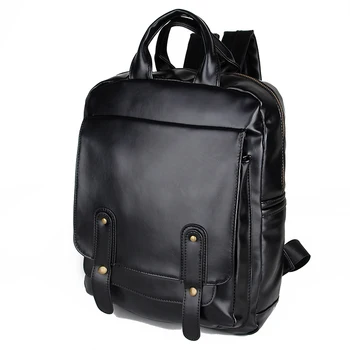 

Korean New Men Backpacks Vintage PU Leather Travel Bag Student Casual Laptop Backpacks Leisure School Bags For Teenagers Girls