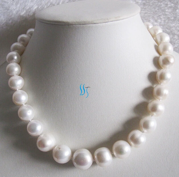 

FREE SHIPPING>>>@@ > N2544 12-16mm White AA Freshwater Pearl Necklace Huge
