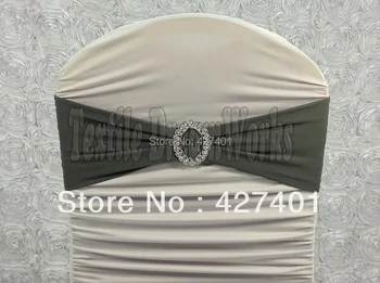 

Dark Silver Spandex Bands / Lycra Band With Oval Buck For Wedding & Banquet