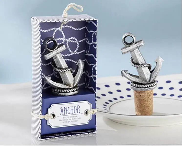 

Бесплатная доставка, принадлежности для свадебной вечеринки, пробка для винных бутылок «Морской» с якорем