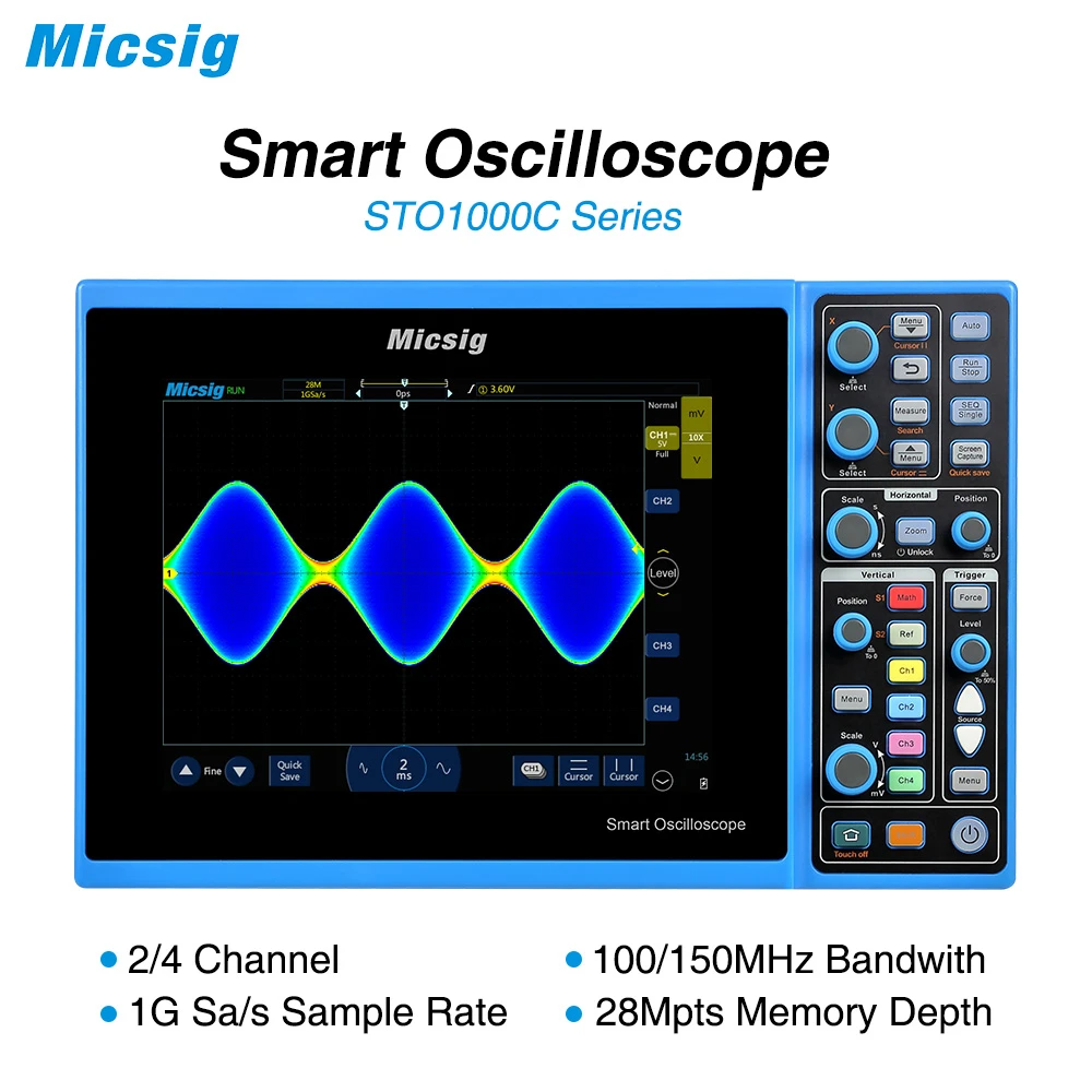 Micsig Digital Smart Oscilloscope 100mhz 2ch 4ch Handheld Oscilloscope