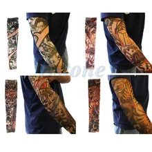10 шт 1 лот новые нейлоновые эластичные Поддельные Временные татуировки рукав Защита от солнца татуировки Печать гетры для крутых мужчин и женщин