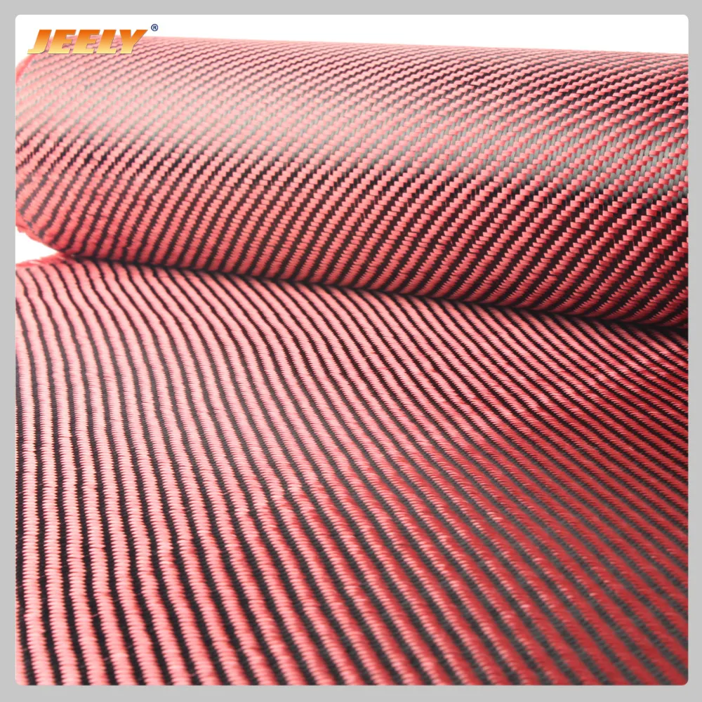 200g/m2 Aramid 1500D Carbon 3K Fiber Hybrid Woven Fabric Aramid Carbon Yarn 2/2 Twill Weave