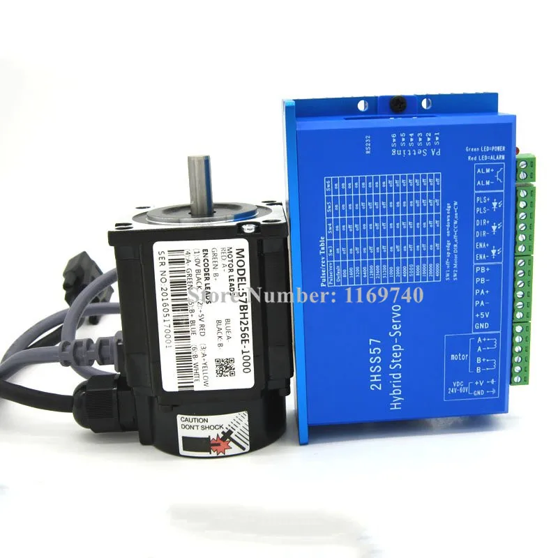 

57 closed-loop 57BH256E-1000 DC stepper motor +2HSS57 driver 1N.m Nema 23 Hybird closed loop 2-phase stepper motor driver
