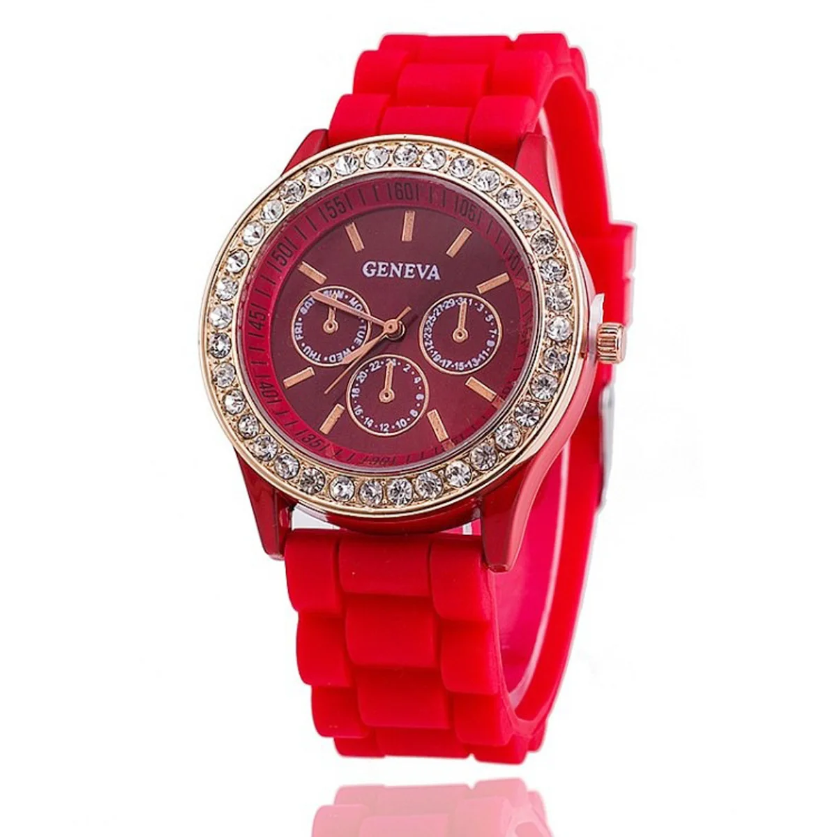 Geneva Casual Watch Women Crystal Dress Watch 2017 Quartz men Silicone watches Unisex Wristwatch Sports watch relogio feminino