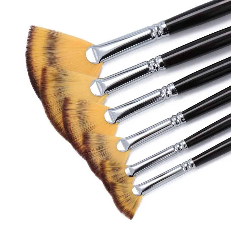 1-2-4-6-8-10-Size-Oil-Painting-Pen-Fan-Brush-Pen-Set-Wooden-Handle