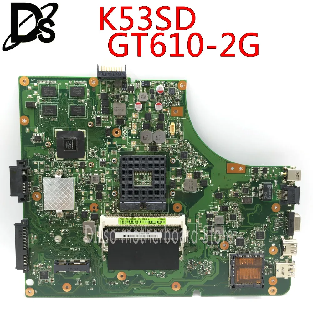 K53SD материнская плата REV5.1 GT610M 2 Гб Оперативная память для ASUS A53S X53S K53S K53SD K53E K53SE Материнская плата ноутбука K53SD