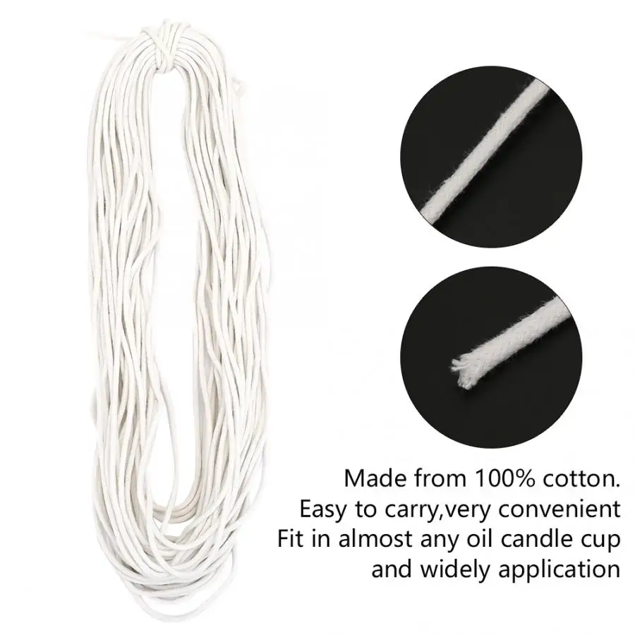 

Wick Candle Wax Popular Practical Buddhism Supply Cotton Oil Lamp Wick White 30 Meters A Pack Candle Candles