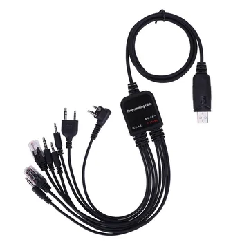

8 in 1 USB Programming Cable PTT Walkie Talkie Program Wire Lines for Baofeng Motorola AXU4100 AXV5100 Kenwood TYT QYT Radio