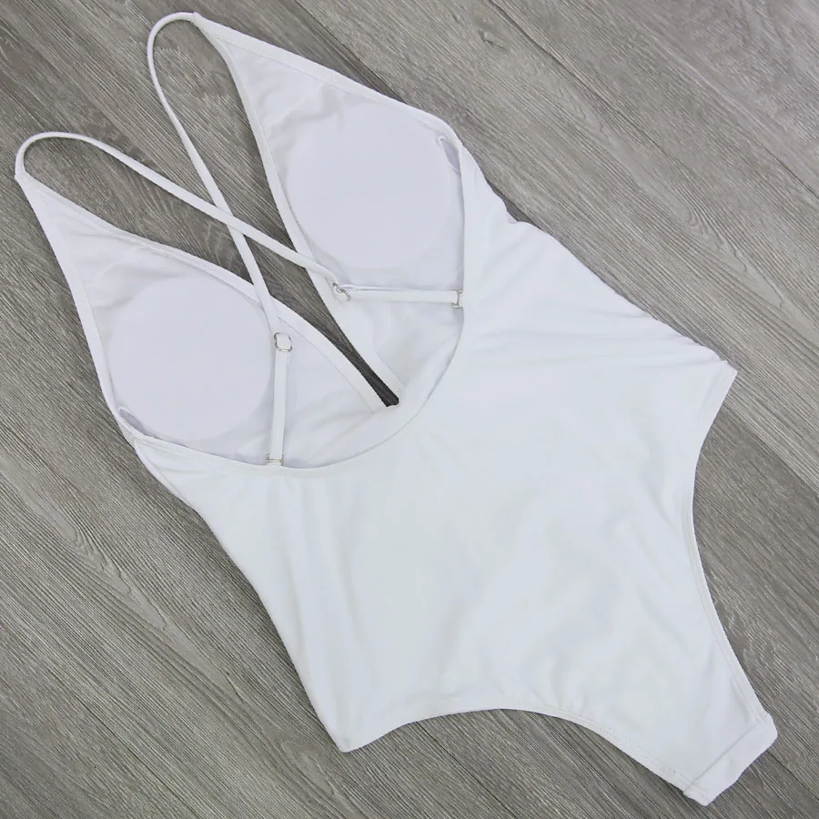 2019 Цельный купальник женский белый женские купальные костюмы бикини с узлом и