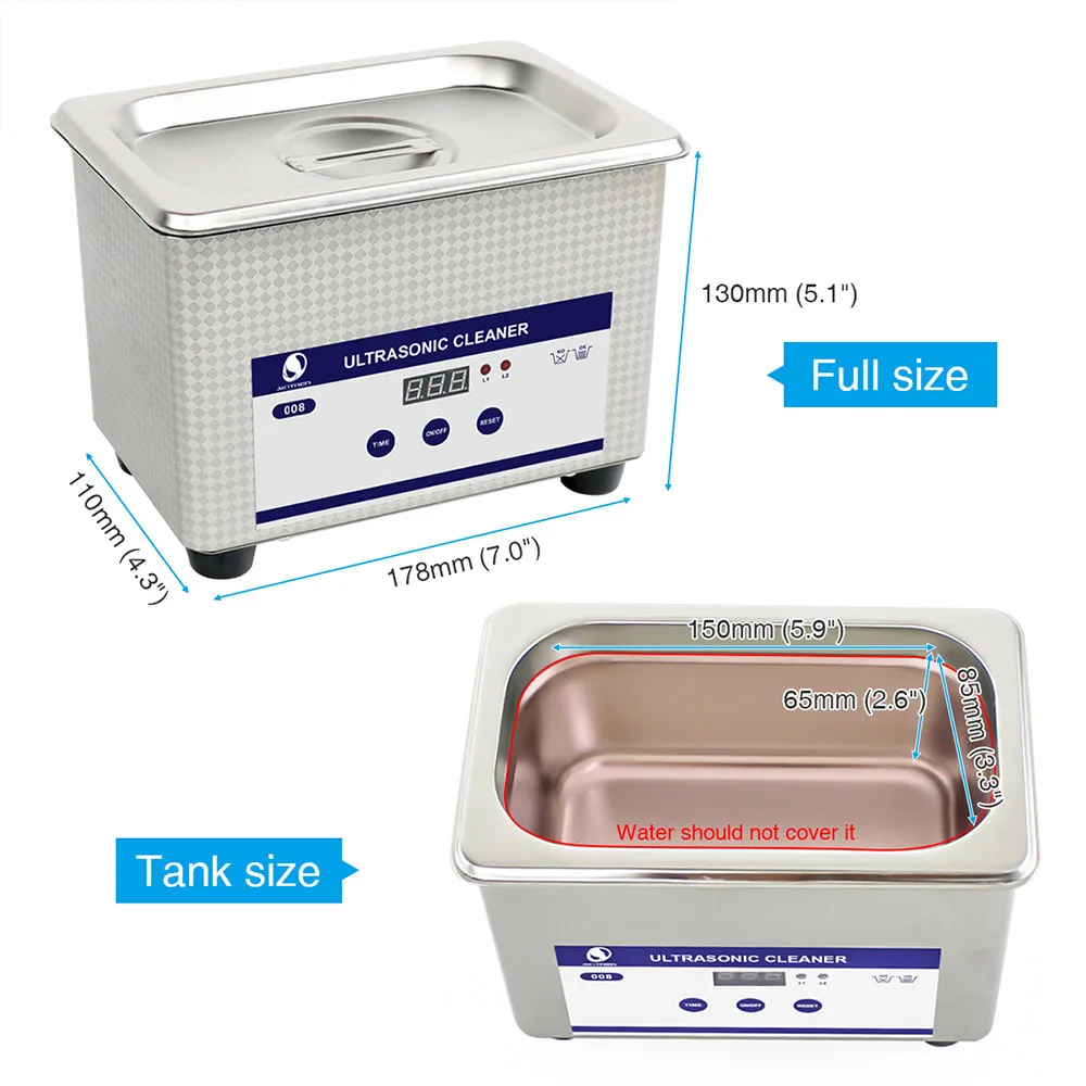 Günstige SKYMEN Digitale Ultraschall bad 0.8L 35W 40kHz bad für maniküre Schmuck Uhren prothese kette reiniger JP 008 modell