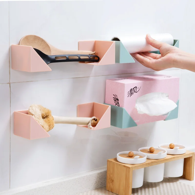 

2 Sets Nordic Style Wall Hanging Decorative Storage Rack Bathroom Shelf Kitchen Shelf Storage Rack Wall Decor Storage