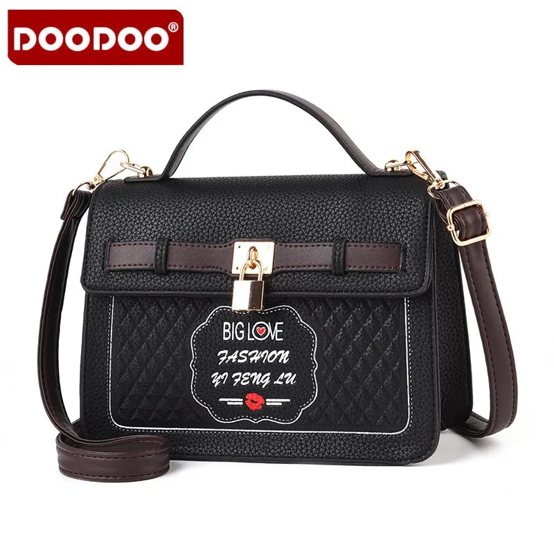 

DOODOO Brand Fashion Lock Sweet Lady Bag Female Crossbody Bags Small Clutch Ladies Messenger Bag Young Girl Tote Ladies Bolsas