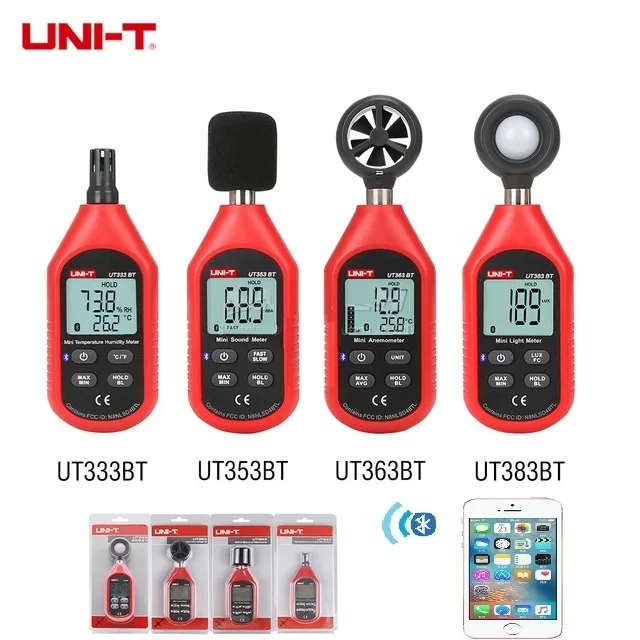 

UNI-T UT333BT UT353BT UT363BT UT383BT Digital humidity meter Mini Anemometer light meter LUX Digital sound meter