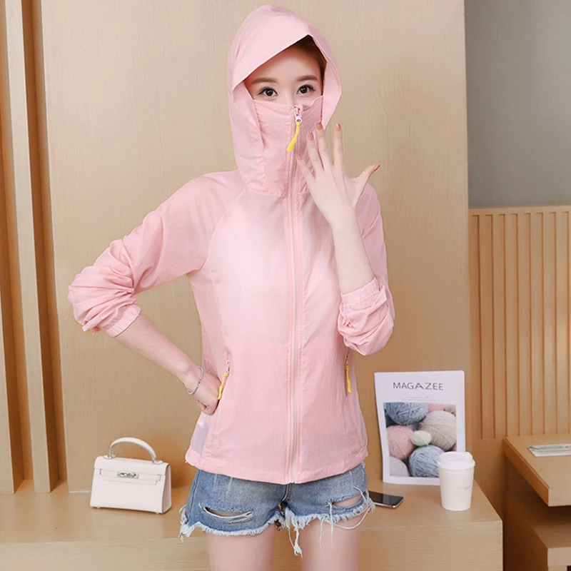 Womens sun protection shirt 2018 summer new thin hooded jacket coat