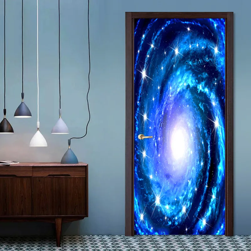 

DIY Renovation Paste Waterproof Starry Sky Tunnel Self Adhesive Mural Paper Bedroom Door Sticker Canvas Print Picture Home Decor