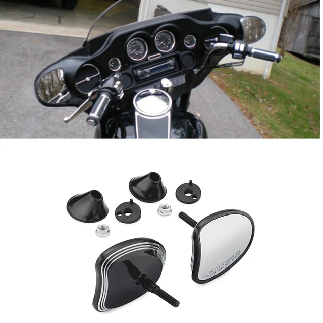 

10mm Motorcycle Fairing Mount Rear View Rearview Side Mirrors For Harley 2014-2017 Electra Street Tri Glide 2014 2015 2016 2017