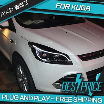 

Car Styling for Kuga Escape Headlights 2014-2015 LED Headlight LED DRL Dynamic Signal Hella 5 Bi-Xenon Projector Lens Hid D2H