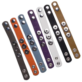 

20pcs Interchangealbe 22CM soft imported Full-Grain real leather snaps bracelets for snaps buttons fit ginger snaps bt0900-22